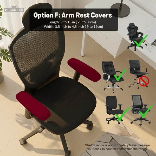 Burgundy Office Chair Cover for Desk Chairs and Home Offices - Deskneko