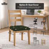 Botanical Office Chair Cover with Dark Green Floral Pattern - Deskneko