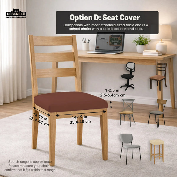 Mahogany Brown Desk Chair Cover - Deskneko