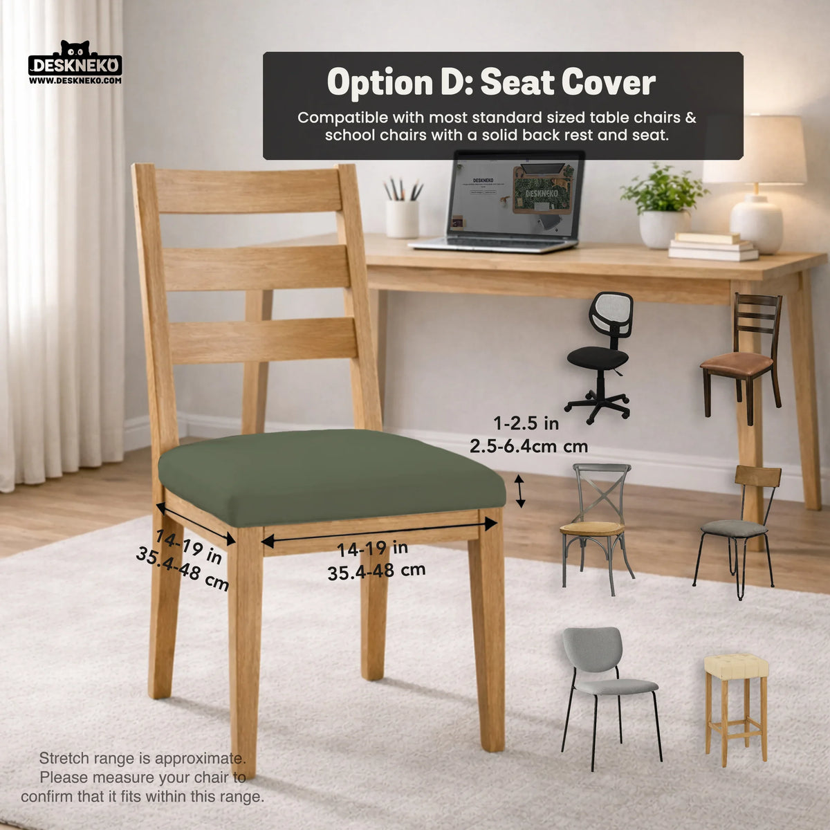 Warm Forest Green Office Chair Cover - Deskneko
