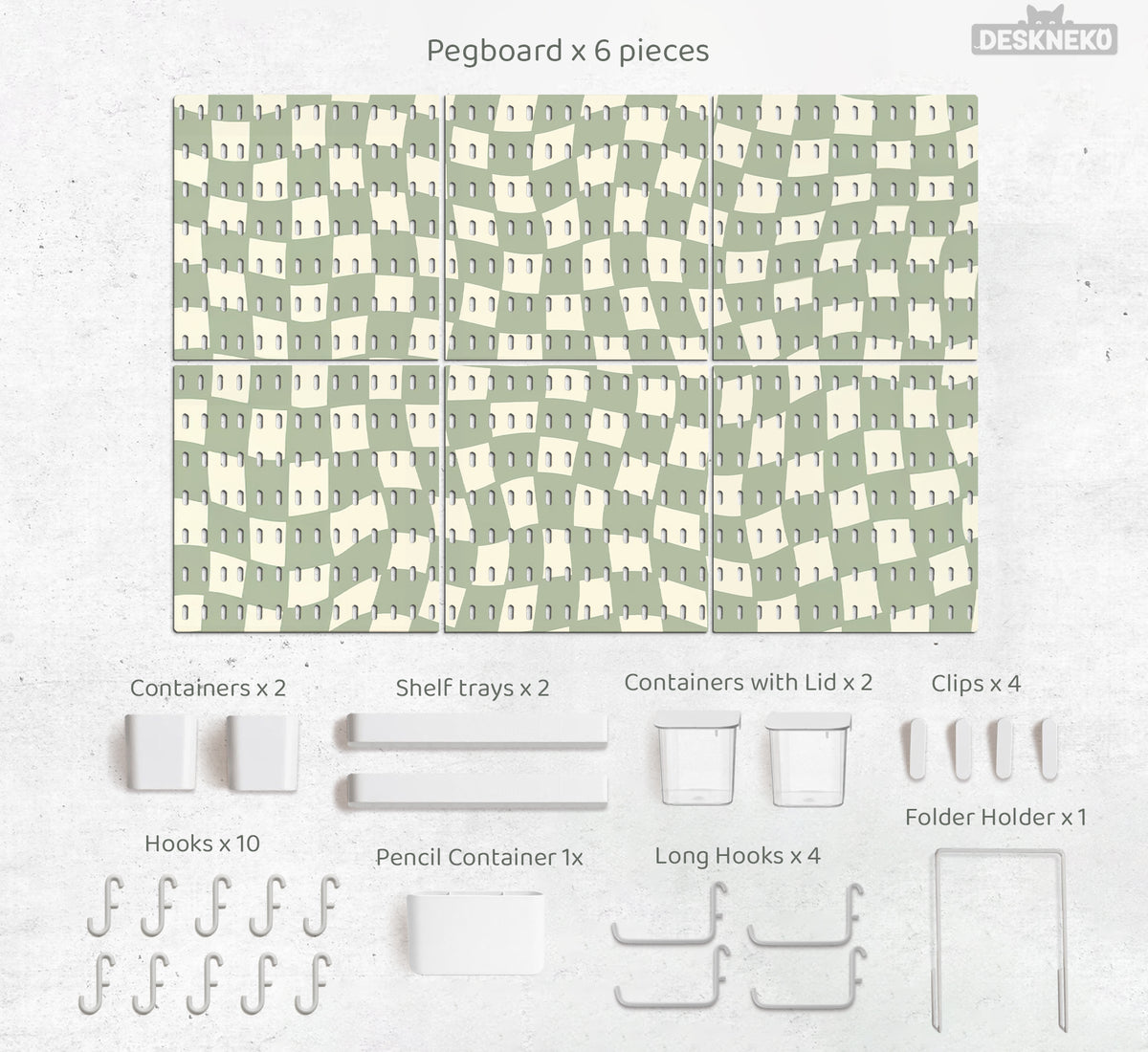 Green Checker Pegboard - Pegboard - Deskneko - Pegboards