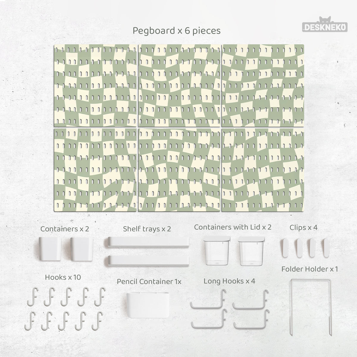 Green Checker Pegboard - Pegboard - Deskneko - Pegboards