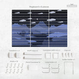 Navy Cat Hills Pegboard Organizer Set with Accessories - Deskneko
