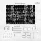 Tokyo Night Pixel Pegboard Organizer, Cyberpunk Wall Storage - Deskneko