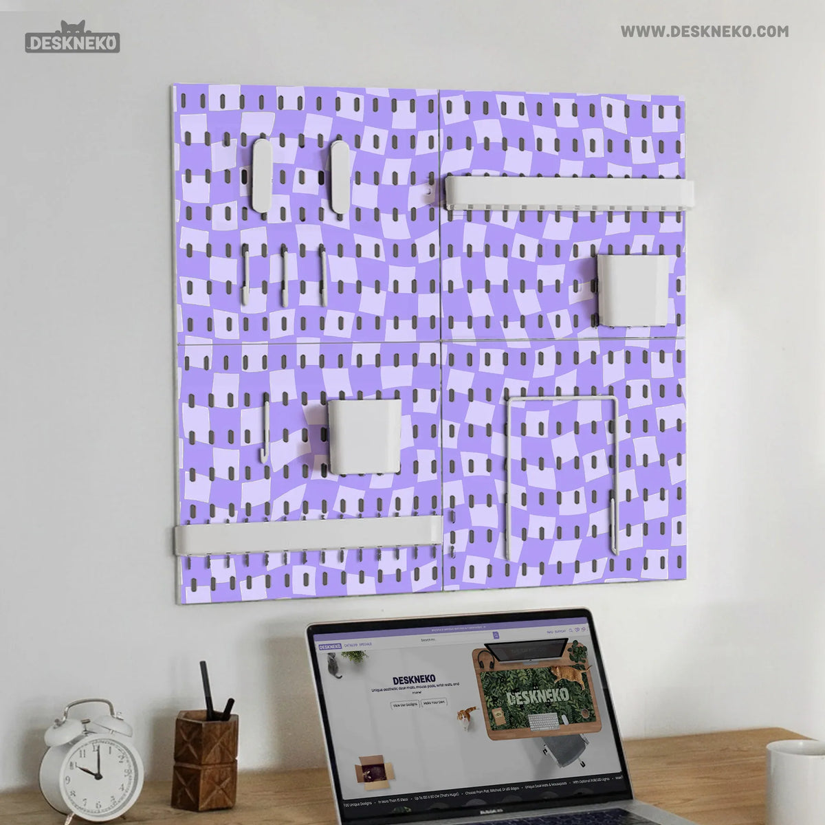 Cute Purple Pegboard - Deskneko