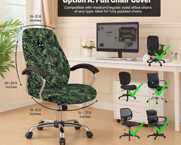 Forest Cat Desk Chair Cover for Office and Gaming Chairs - Deskneko