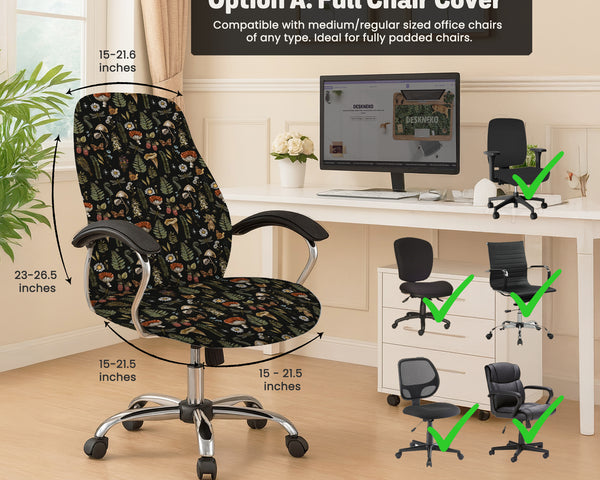Woodland Pattern Desk Chair Cover - Chair Covers - Deskneko - Desk Chair Covers