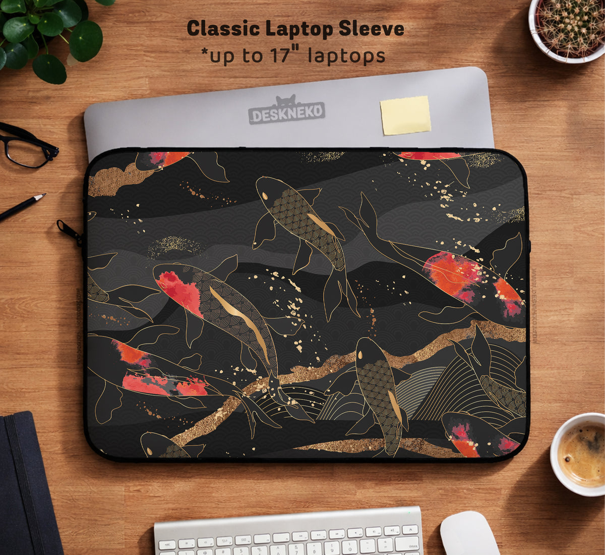 Koi Waves Laptop Sleeve - Laptop Sleeve - Deskneko - Laptop Sleeves & Bags