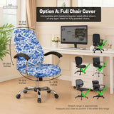 Blue Chinoiserie Desk Chair Cover - Chair Covers - Deskneko - Desk Chair Covers