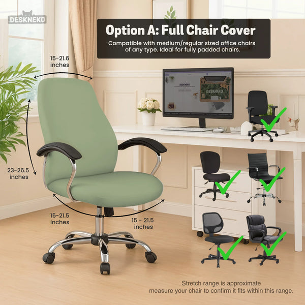 Sage Green Office Chair Cover - Deskneko