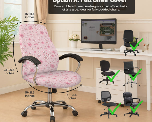 Sakura Blossom Desk Chair Cover - Chair Covers - Deskneko - Desk Chair Covers