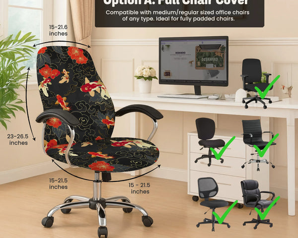 Koi Fish Desk Chair Cover - Deskneko