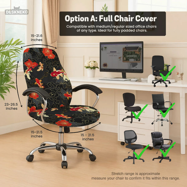 Koi Fish Desk Chair Cover - Deskneko