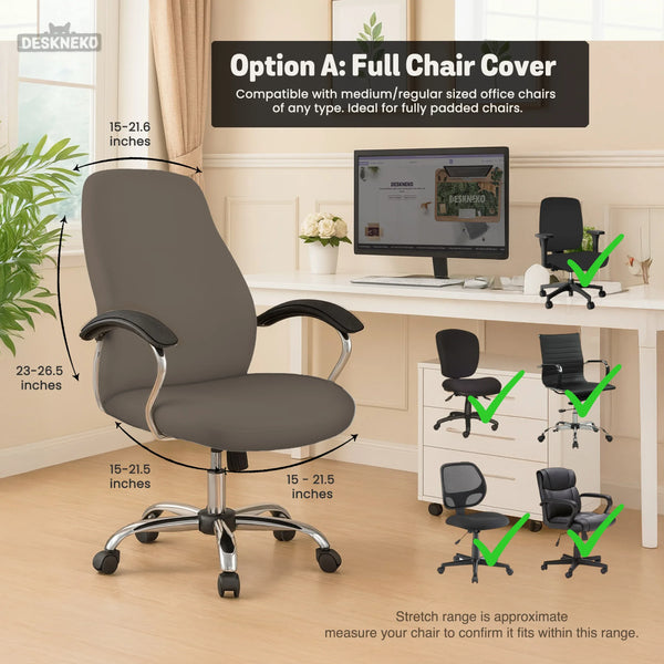 Cocoa Brown Desk Chair Cover - Deskneko