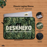 Botanical Cat Laptop Sleeve & Bag, Forest Green Aesthetic Case - Deskneko
