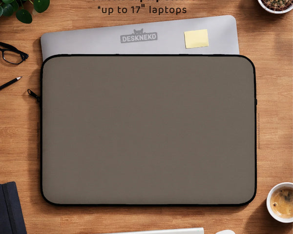 Cocoa Laptop Sleeve Case, Minimalist Padded Notebook Cover - Deskneko