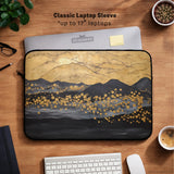 Gold Japandi Laptop Bag with Shoulder Strap - Deskneko