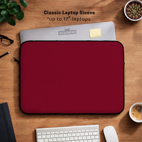 Burgundy Laptop Sleeve & Bag for MacBook and Notebooks - Deskneko