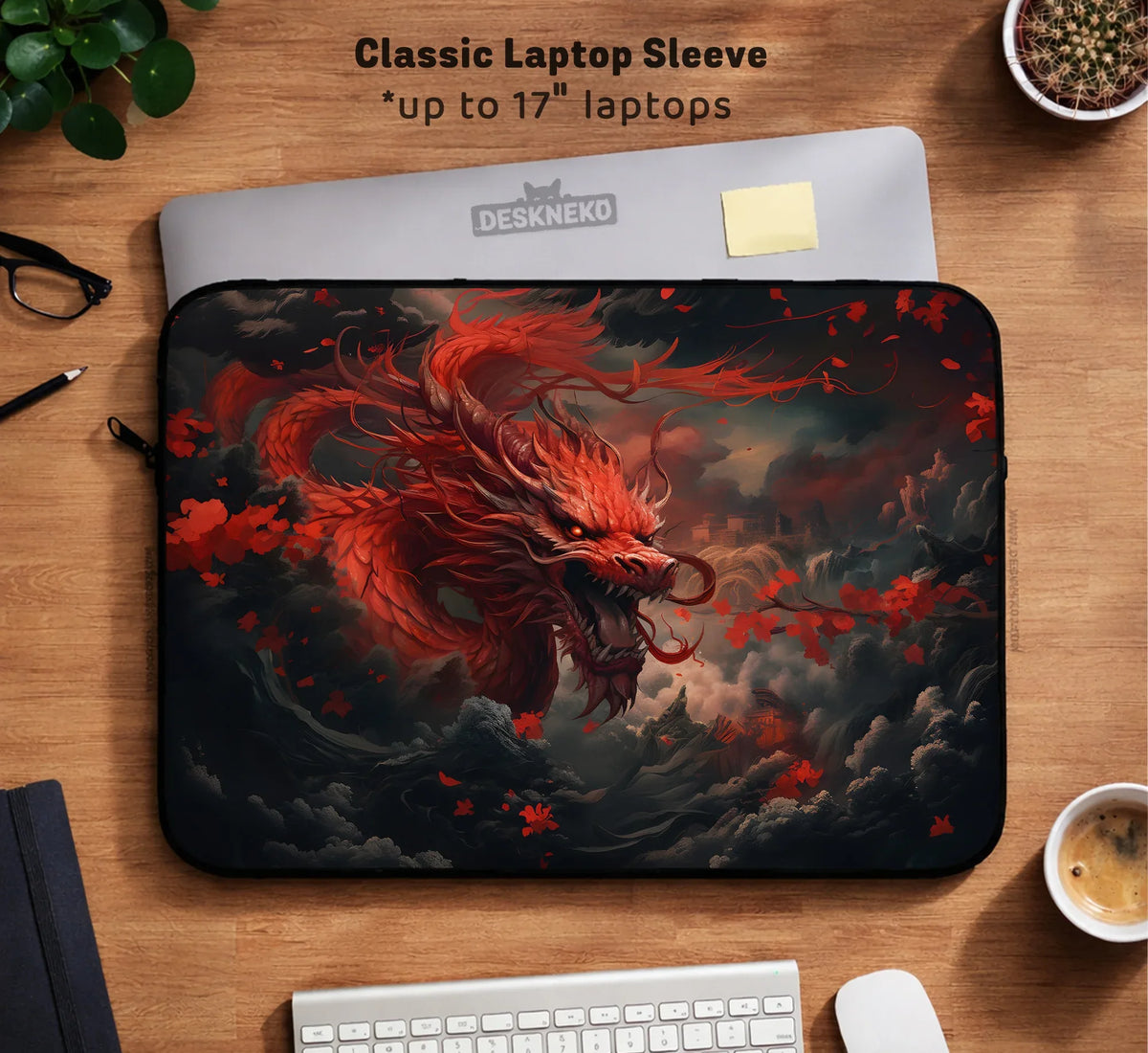 Red Dragon Laptop Sleeve & Bag - Deskneko