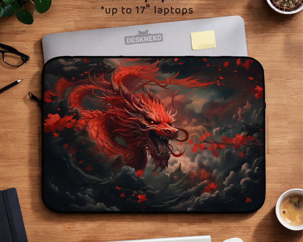 Red Dragon Laptop Sleeve & Bag - Deskneko
