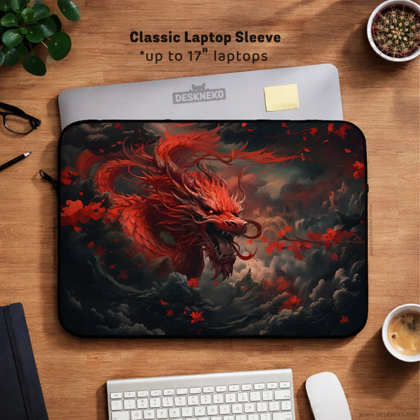 Red Dragon Laptop Sleeve & Bag - Deskneko