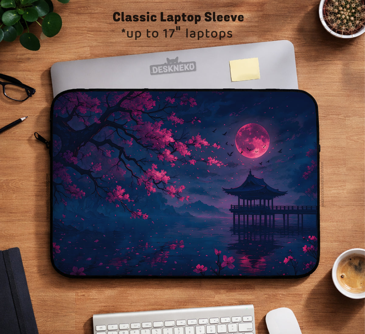 Dark Sakura Night Laptop Sleeves & Bags - Laptop Sleeve - Deskneko - Laptop Sleeves & Bags