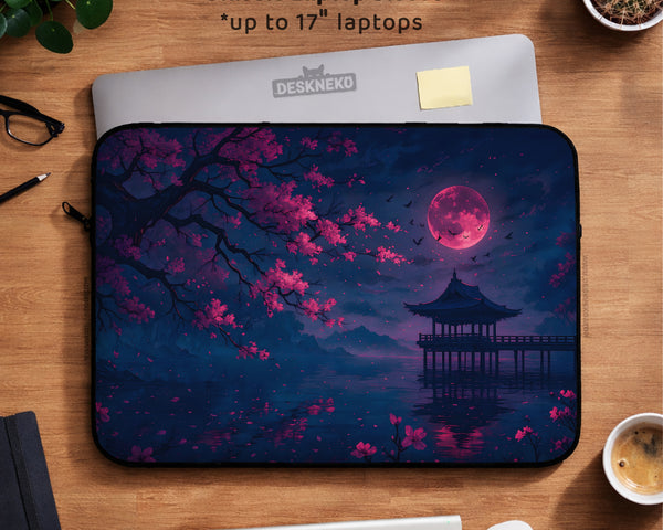 Dark Sakura Night Laptop Sleeves & Bags - Laptop Sleeve - Deskneko - Laptop Sleeves & Bags