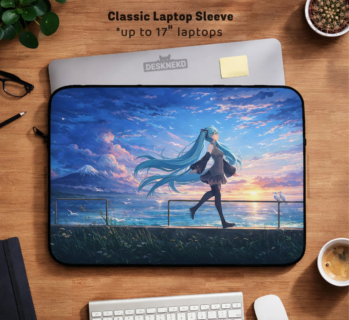 Blue Anime Laptop Sleeve with Handle - Deskneko