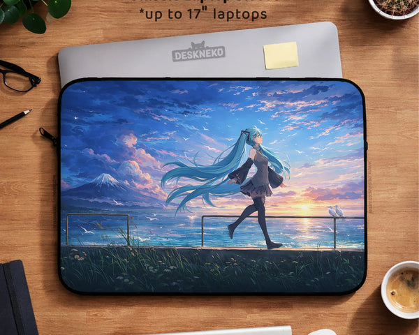 Blue Anime Laptop Sleeve with Handle - Deskneko