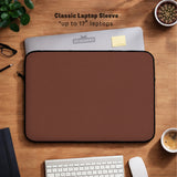 Mahogany Laptop Sleeve & Bag, Minimalist Brown Protective Work Case - Deskneko