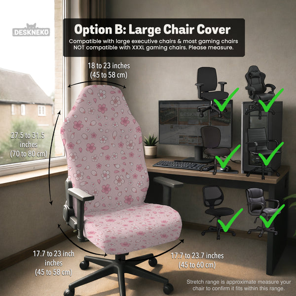 Sakura Blossom Desk Chair Cover - Chair Covers - Deskneko - Desk Chair Covers