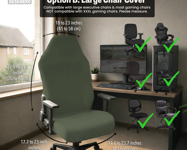 Warm Forest Green Office Chair Cover - Deskneko
