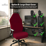 Burgundy Office Chair Cover for Desk Chairs and Home Offices - Deskneko