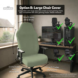 Sage Green Office Chair Cover - Deskneko