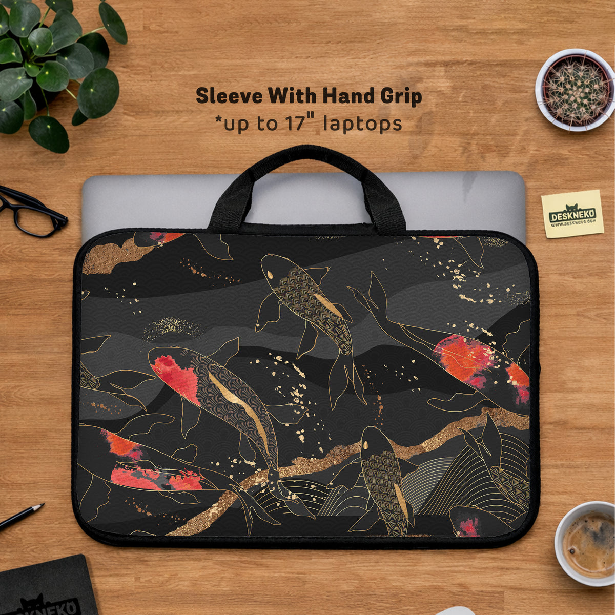 Koi Waves Laptop Sleeve - Laptop Sleeve - Deskneko - Laptop Sleeves & Bags