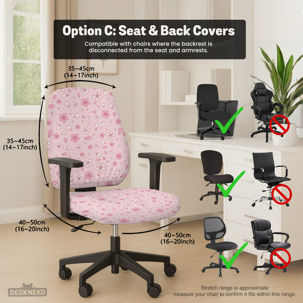 Sakura Blossom Desk Chair Cover - Chair Covers - Deskneko - Desk Chair Covers