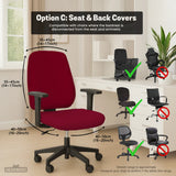 Burgundy Office Chair Cover for Desk Chairs and Home Offices - Deskneko