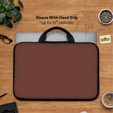 Mahogany Laptop Sleeve & Bag, Minimalist Brown Protective Work Case - Deskneko