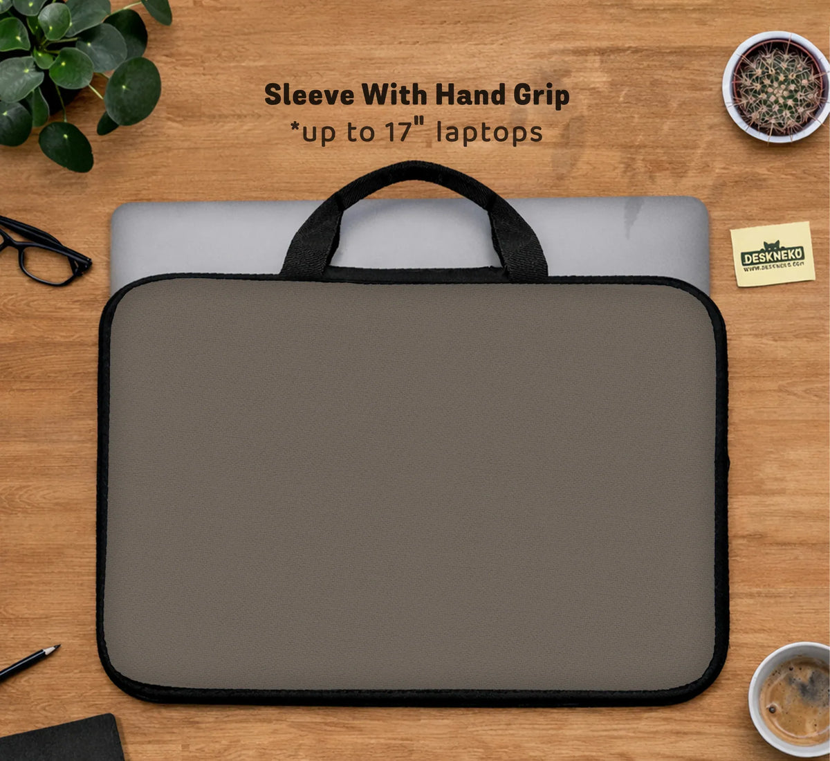 Cocoa Laptop Sleeve Case, Minimalist Padded Notebook Cover - Deskneko