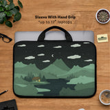 Green Cat Mountains Laptop Sleeve & Bag - Deskneko
