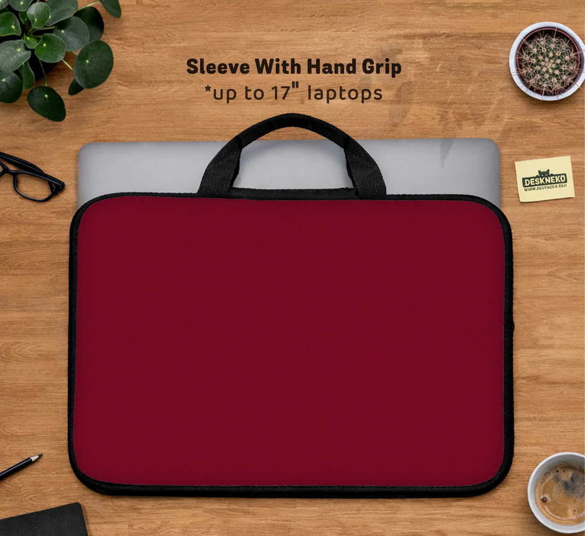 Burgundy Laptop Sleeve & Bag for MacBook and Notebooks - Deskneko