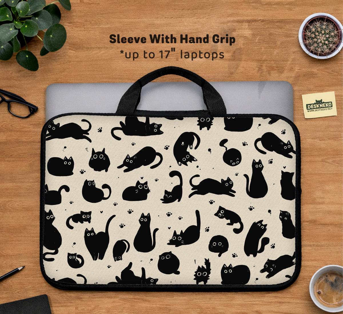 Cat Pattern Laptop Sleeve - Laptop Sleeve - Deskneko - Laptop Sleeves & Bags