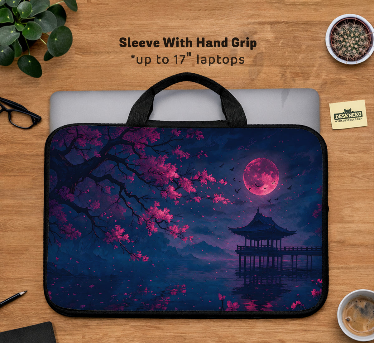 Dark Sakura Night Laptop Sleeves & Bags - Laptop Sleeve - Deskneko - Laptop Sleeves & Bags