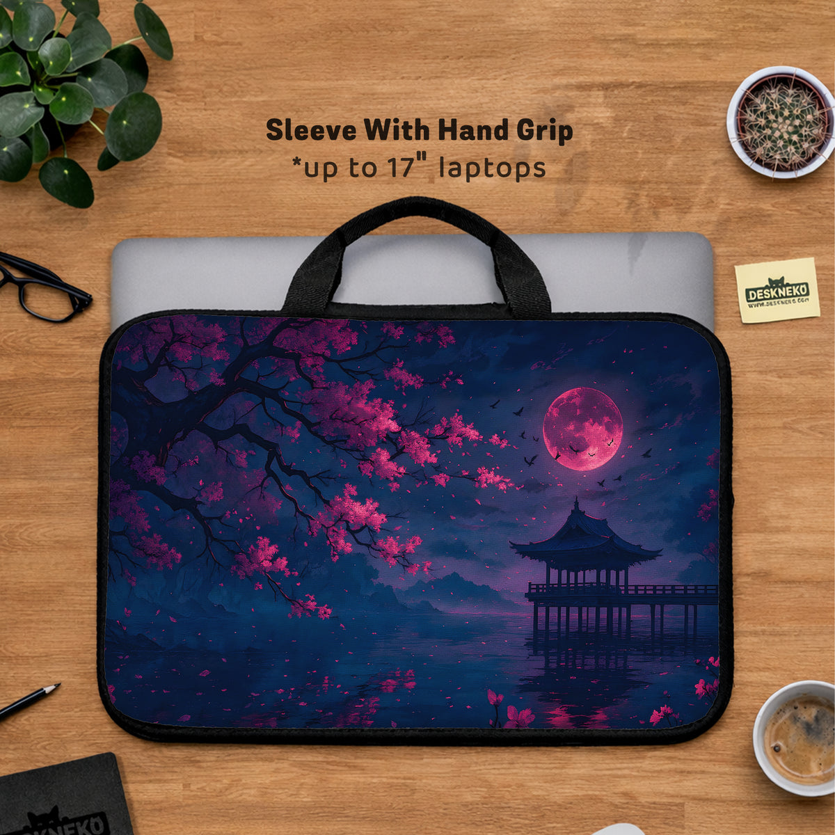 Dark Sakura Night Laptop Sleeves & Bags - Laptop Sleeve - Deskneko - Laptop Sleeves & Bags