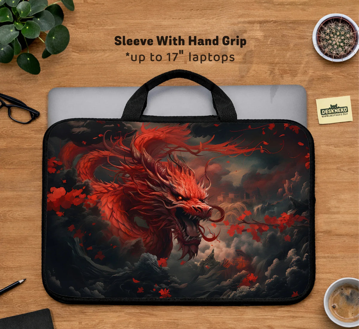 Red Dragon Laptop Sleeve & Bag - Deskneko