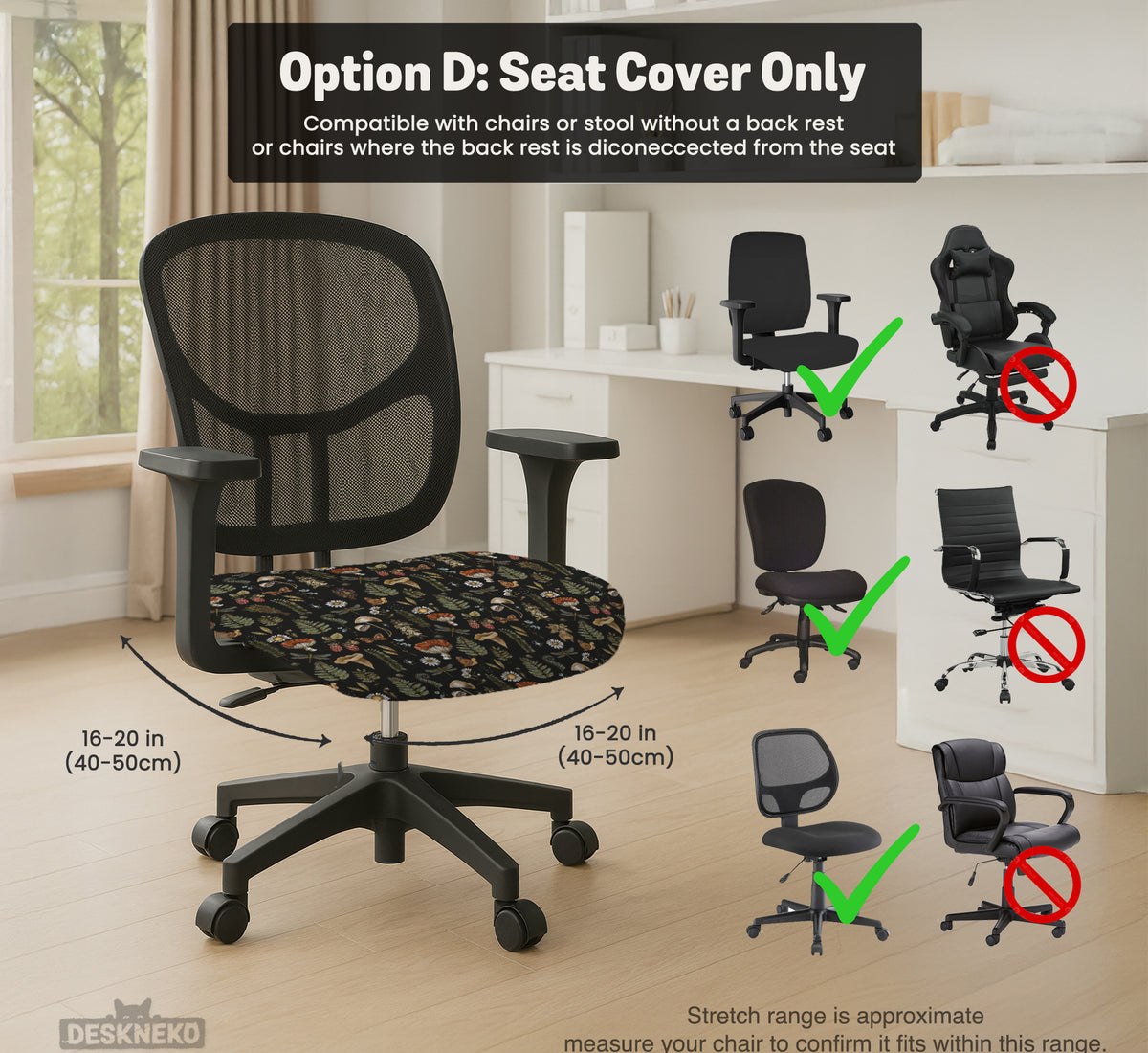 Woodland Pattern Desk Chair Cover - Chair Covers - Deskneko - Desk Chair Covers