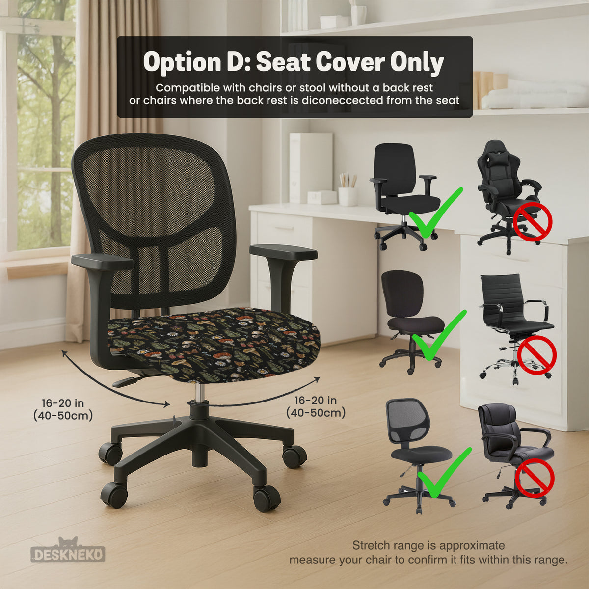 Woodland Pattern Desk Chair Cover - Chair Covers - Deskneko - Desk Chair Covers