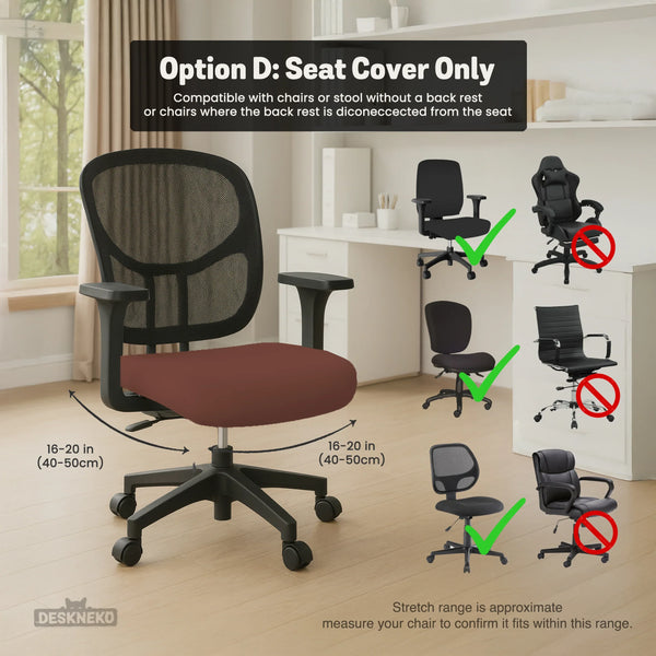Mahogany Brown Desk Chair Cover - Deskneko