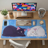 Blue Anime Aesthetic Desk Mat Mousepad - Desk Mat - Deskneko - Desk Mats & Mousepads