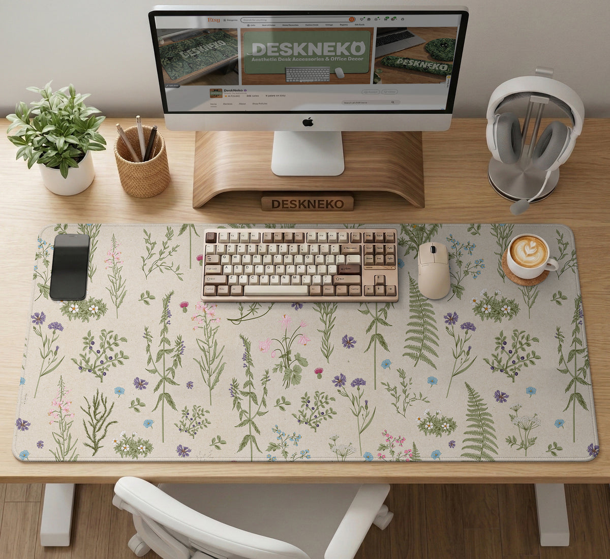 Wildflower Pattern Desk Mat - Desk Mat - Deskneko - Desk Mats & Mousepads